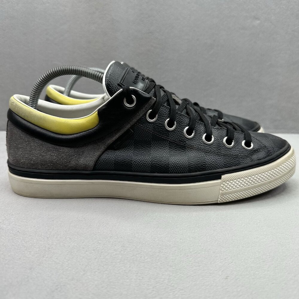 Mens 9.5 (UK 8.5) Louis Vuitton Twister Trainer Gray Damier Suede Canvas Leather
